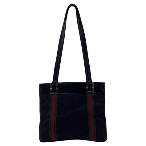 gucci canvas tote bag vintage black|gucci tote with zipper.